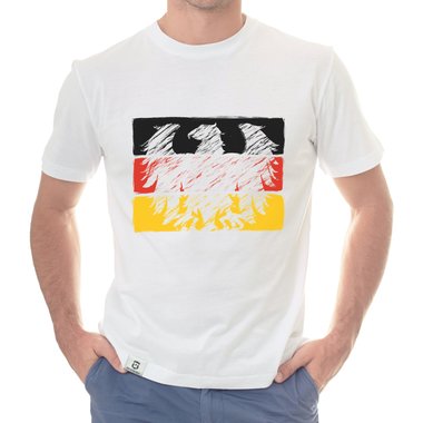 Herren T-Shirt - Fuball WM EM Bundesadler Deutschland Flagge
