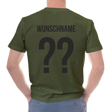 Herren T-Shirt - Deutschland - Flaggenlinien mit Wunschnamen und Wunschnummer