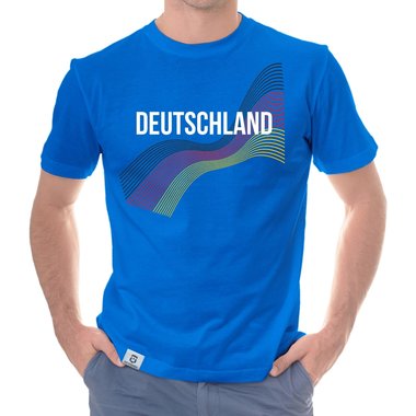 Herren T-Shirt - Deutschland - Flaggenlinien mit Wunschnamen und Wunschnummer weiss-schwarz 5XL