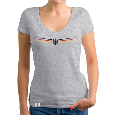 Damen Fußball T-Shirt V-Neck mit Wunschnummer und Wunschnamen