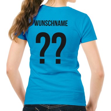 Damen T-Shirt - Deutschland Shirt mit Wunschnamen und Wunschnummer limon-schwarz S