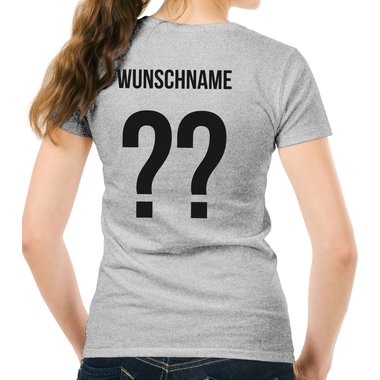 Damen T-Shirt - Deutschland Shirt mit Wunschnamen und Wunschnummer limon-schwarz S