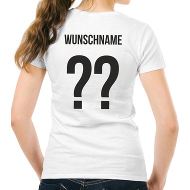 Damen T-Shirt - Deutschland Shirt mit Wunschnamen und Wunschnummer limon-schwarz S