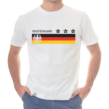 Herren T-Shirt - Deutschland - Fuball EM Siege weiss-schwarz 5XL