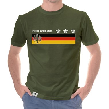 Herren T-Shirt - Deutschland - Fuball EM Siege weiss-schwarz 5XL
