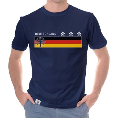 Herren T-Shirt - Deutschland - Fuball EM Siege weiss-schwarz 5XL