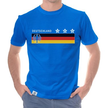 Herren T-Shirt - Deutschland - Fuball EM Siege weiss-schwarz 5XL