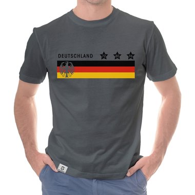 Herren T-Shirt - Deutschland - Fuball EM Siege weiss-schwarz 5XL