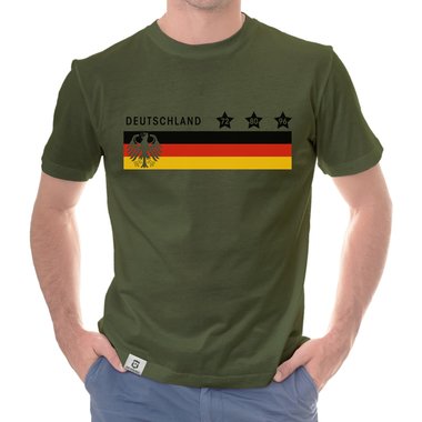 Herren T-Shirt - Deutschland - Fuball EM Siege weiss-schwarz 5XL