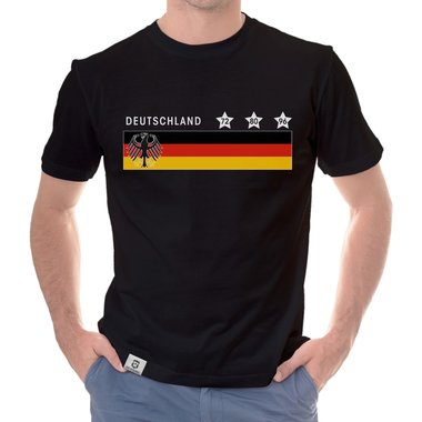 Herren T-Shirt - Deutschland - Fuball EM Siege weiss-schwarz 5XL