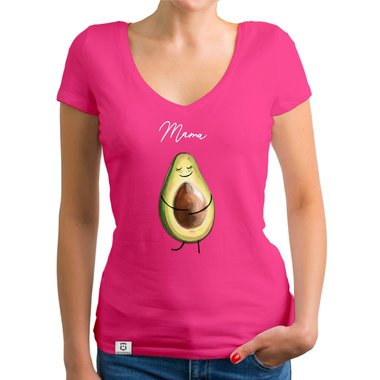 Damen T-Shirt V-Neck - Avocado Mama