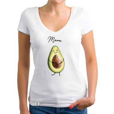 Damen T-Shirt V-Neck - Avocado Mama