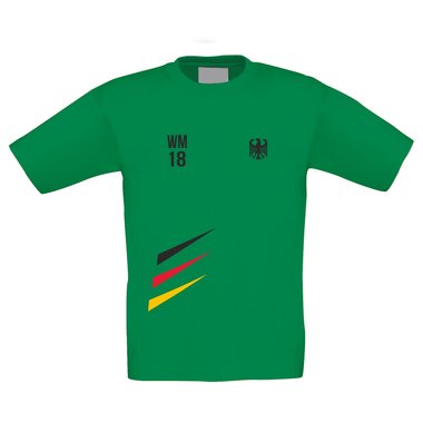 Kinder T-Shirt - WM 18 - Deutschland kellygrün-schwarz 98-104
