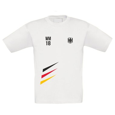 Kinder T-Shirt - WM 18 - Deutschland weiss-schwarz 152-164