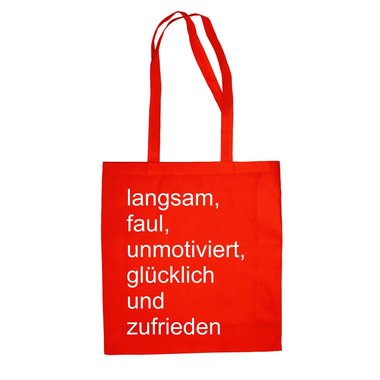 Baumwolltasche Jutebeutel Langsam... Zufrieden