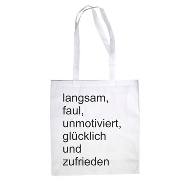 Baumwolltasche Jutebeutel Langsam... Zufrieden