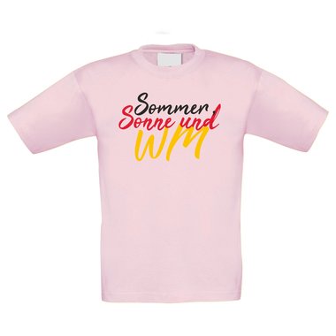 Kinder T-Shirt - Sommer, Sonne und WM weiss-schwarz 152-164