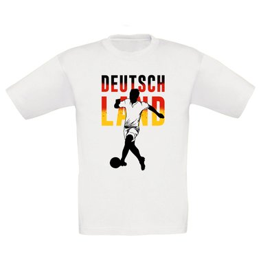 Kinder T-Shirt - Fuball Deutschland dunkelblau-weiss 98-104