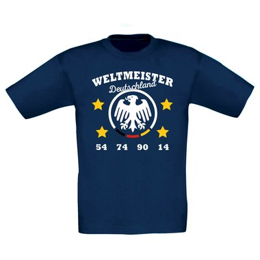 Kinder T-Shirt - Fuball Weltmeister weiss-schwarz 152-164