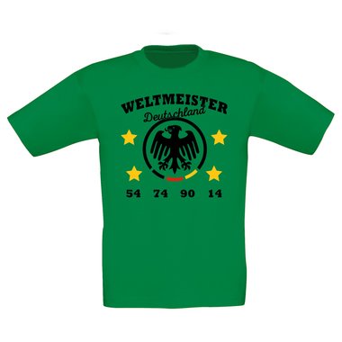 Kinder T-Shirt - Fuball Weltmeister weiss-schwarz 152-164