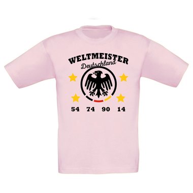 Kinder T-Shirt - Fuball Weltmeister weiss-schwarz 152-164