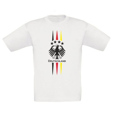 Kinder T-Shirt - Fuball Adler - Germany weiss-schwarz 152-164