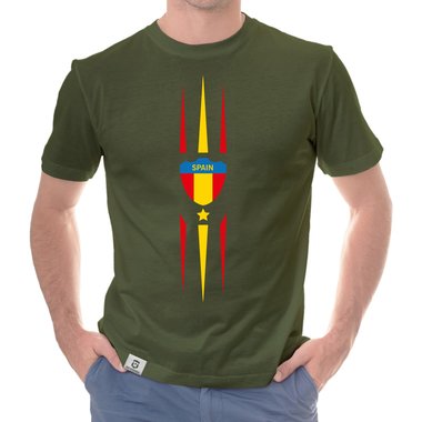 Herren T-Shirt - Fu�ball Fan Spanien dunkelblau S