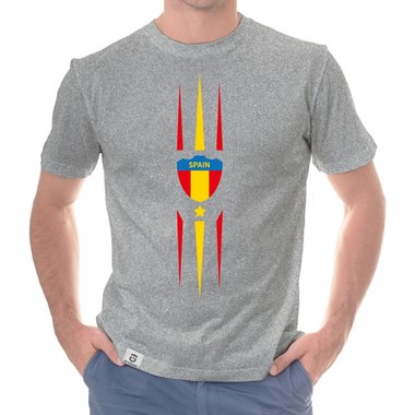 Herren T-Shirt - Fuball Fan Spanien hellgrau 4XL