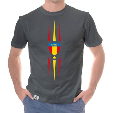 Herren T-Shirt - Fuball Fan Spanien hellgrau 4XL