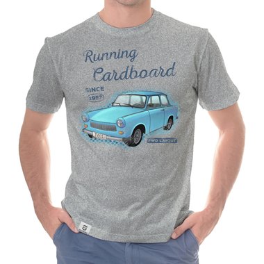 Herren T-Shirt - Running Cardboard - since 1957 schwarz-hellblau S