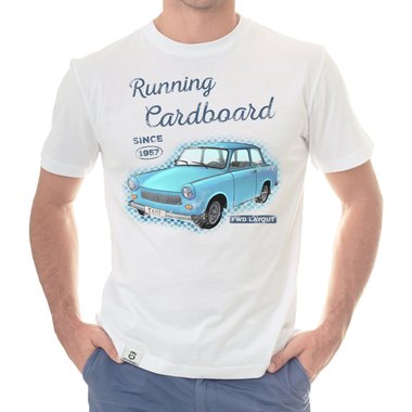 Herren T-Shirt - Running Cardboard - since 1957 schwarz-hellblau S