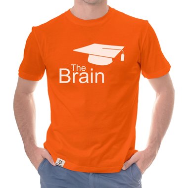 Herren T-Shirt - The Brain weiss-schwarz 5XL