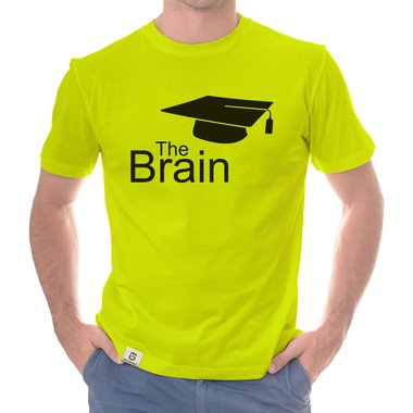 Herren T-Shirt - The Brain weiss-schwarz 5XL