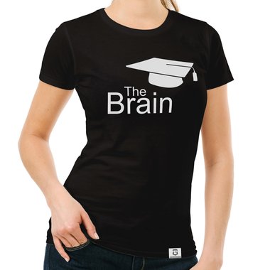 Damen T-Shirt - The Brain fuchsia-schwarz XS