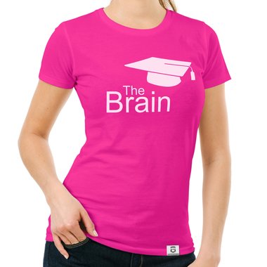 Damen T-Shirt - The Brain fuchsia-schwarz XS