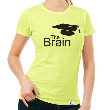 Damen T-Shirt - The Brain fuchsia-schwarz XS