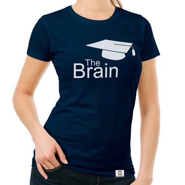 Damen T-Shirt - The Brain fuchsia-schwarz XS