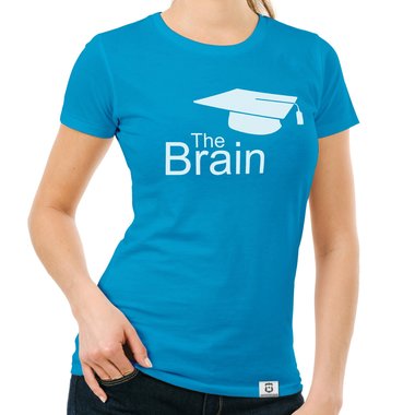 Damen T-Shirt - The Brain fuchsia-schwarz XS