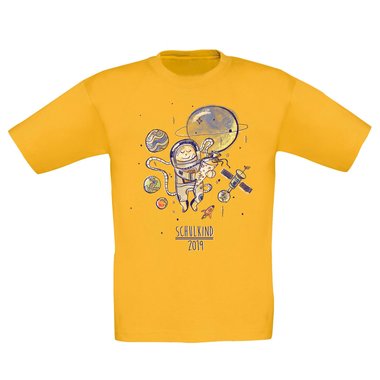 Kinder T-Shirt - Astronaut - Schulkind 2018 dunkelblau-weiss 98-104