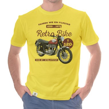 Herren T-Shirt - Retro Bike dunkelblau-rot S