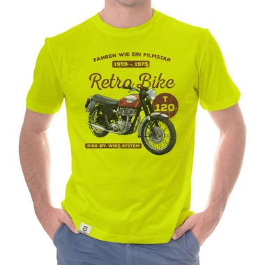 Herren T-Shirt - Retro Bike schwarz-weiss 5XL