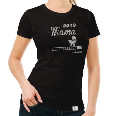 Damen Glitzer T-Shirt - Mama loading 2019