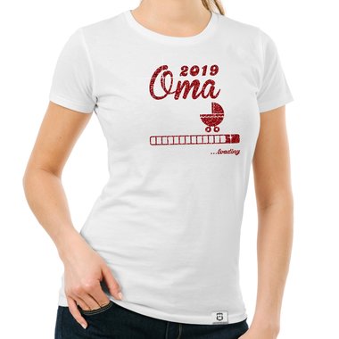 Damen Glitzer T-Shirt - Oma loading 2019