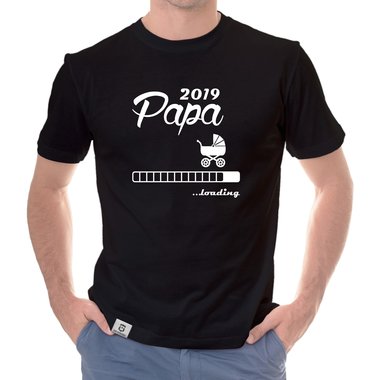 Herren T-Shirt - Papa 2019 loading dunkelblau-cyan S
