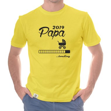 Herren T-Shirt - Papa 2019 loading dunkelblau-cyan S