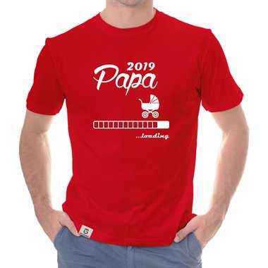 Herren T-Shirt - Papa 2019 loading dunkelblau-cyan S