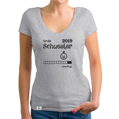 Damen T-Shirt V-Ausschnitt - Groe Schwester 2019 loading