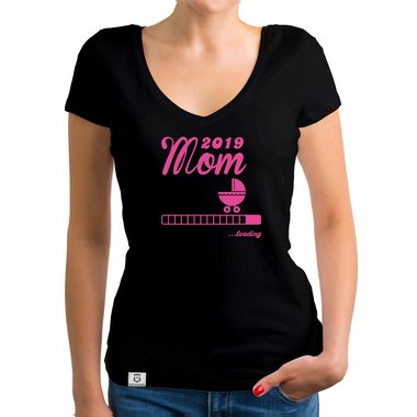 Damen T-Shirt V-Ausschnitt - Mom 2019 loading