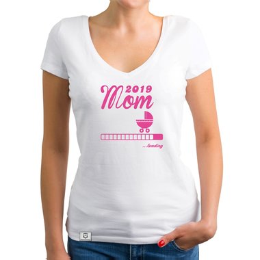 Damen T-Shirt V-Ausschnitt - Mom 2019 loading