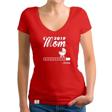 Damen T-Shirt V-Ausschnitt - Mom 2019 loading